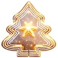 thumbnail image 1 of Metal Hanging Christmas Tree Wind Spinner - Festive Garden Decoration with Concentric Circle Design and Star Accent for Holiday Cheer, 1 of 7