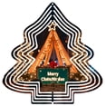 thumbnail image 1 of Metal Hanging Christmas Tree Wind Spinner - Festive Garden Decoration with Illuminated Lines & Star Topper for Yard & Garden, 1 of 7