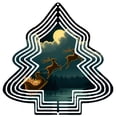thumbnail image 1 of Metal Hanging Christmas Tree Wind Spinner - Festive Garden Decoration with Reindeer & Sleigh Design Perfect for Holiday Cheer, 1 of 7