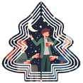 thumbnail image 1 of Metal Hanging Christmas Tree Wind Spinner - Festive Garden Decoration with Star and Moon Design for Yard and Outdoor Cheer, 1 of 7