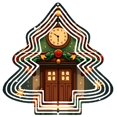 thumbnail image 1 of Metal Hanging Christmas Tree Wind Spinner - Festive Garden Decoration with Stylish Ornaments and Clock Design for Holiday Cheer, 1 of 7