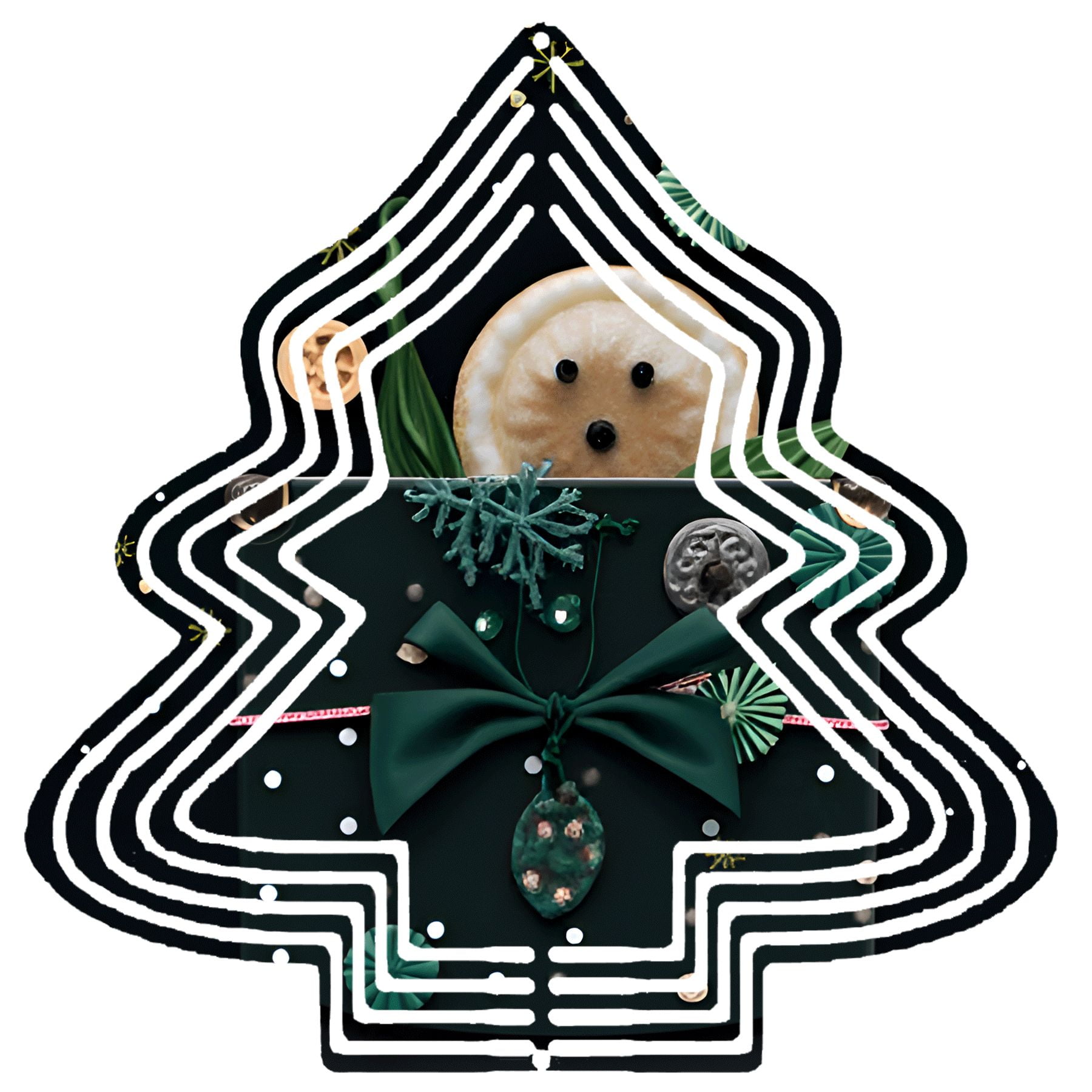 Metal Hanging Christmas Tree Wind Spinner - Festive Garden Decoration ...