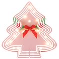 thumbnail image 1 of Metal Hanging Christmas Tree Wind Spinner - Festive Neon Light Design with Red Bow & Green Leaves for Yard & Garden Decor, 1 of 7