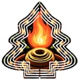 thumbnail image 1 of Metal Hanging Christmas Tree Wind Spinner - Intricate Design with Glowing Fire Top Perfect for Festive Yard & Garden Decor, 1 of 7