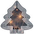 thumbnail image 1 of Metal Hanging Christmas Tree Wind Spinner - Symmetrical Design with Concentric Circles Perfect for Garden and Yard Decor, 1 of 7