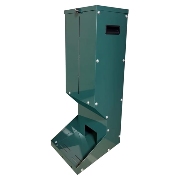 Metal Hanging Deer Feeder Box Heavy Duty Deer Feeding Station Automatic Protein Corn Green RAL6004
