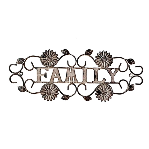 Metal Hanging Family Wall Art Sign 17"L