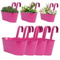 thumbnail image 1 of Metal Hanging Flower Pot for Fence Balcony Rail Outdoor Planter with Detachable Hooks Drainage Holes and Durable Finish for Garden Decor,hanging planter,Hot Pink,1PC, 1 of 7