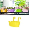 thumbnail image 1 of Metal Hanging Flower Pot for Fence Balcony Rail Outdoor Planter with Detachable Hooks Drainage Holes and Durable Finish for Garden Decor,hanging planter,Yellow,1PC, 1 of 8