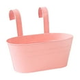 thumbnail image 1 of Metal Hanging Flower Pots Iron Railing Planter Outdoor Fence Hanging Pots Bucket Holder with Hooks for Home Garden Yard Decor(Light Pink), 1 of 5