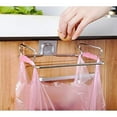 thumbnail image 1 of Metal Hanging Garbage Bags Rack Kitchen Wash Cloth Towel Storage Holders Wall Hanging Cupboard Cabinet Stand Organizer Shelf, 1 of 4