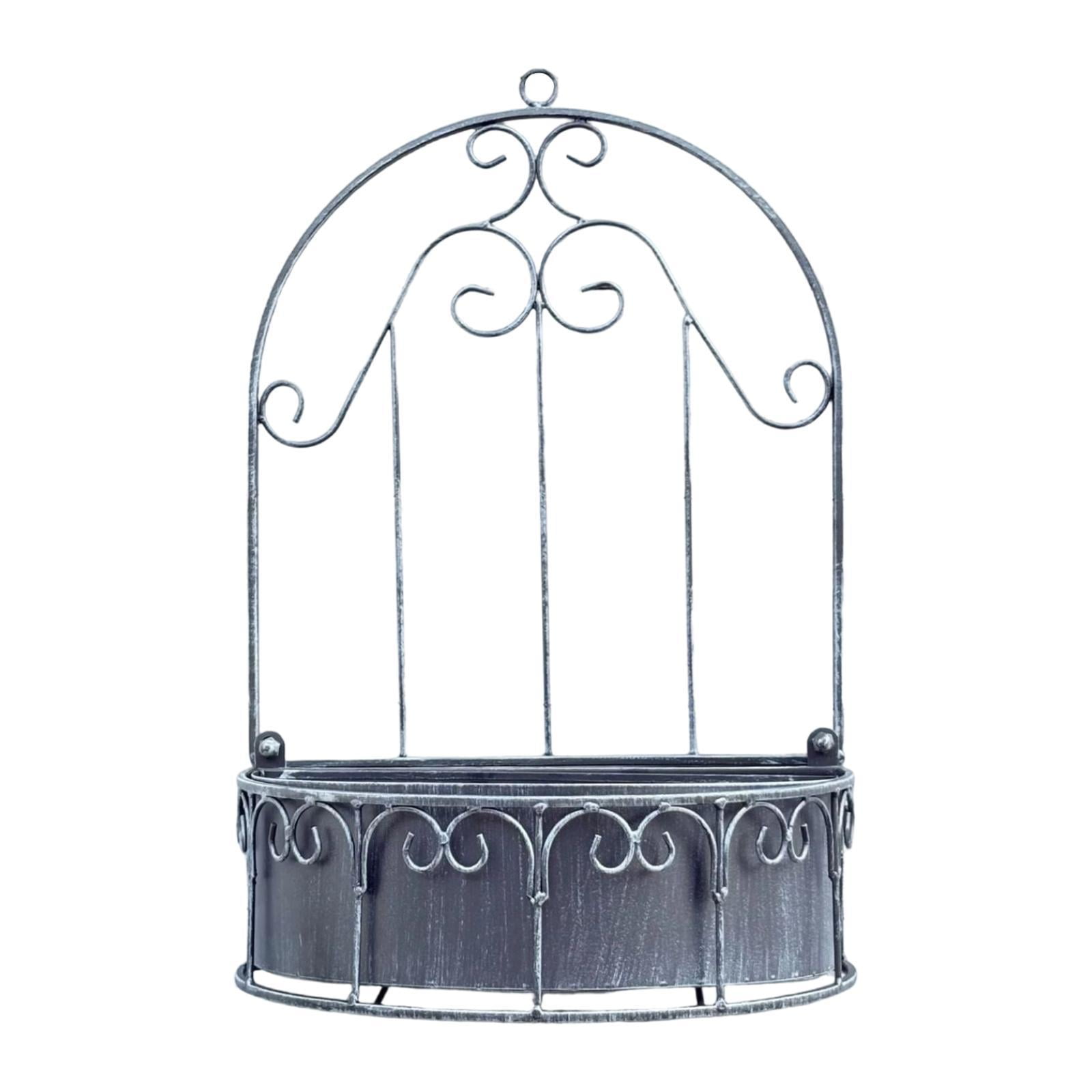 Metal Hanging Garden Decor Window Shape Hanging Flower Pot Iron Build for Balcony Patio Outdoor Spaces