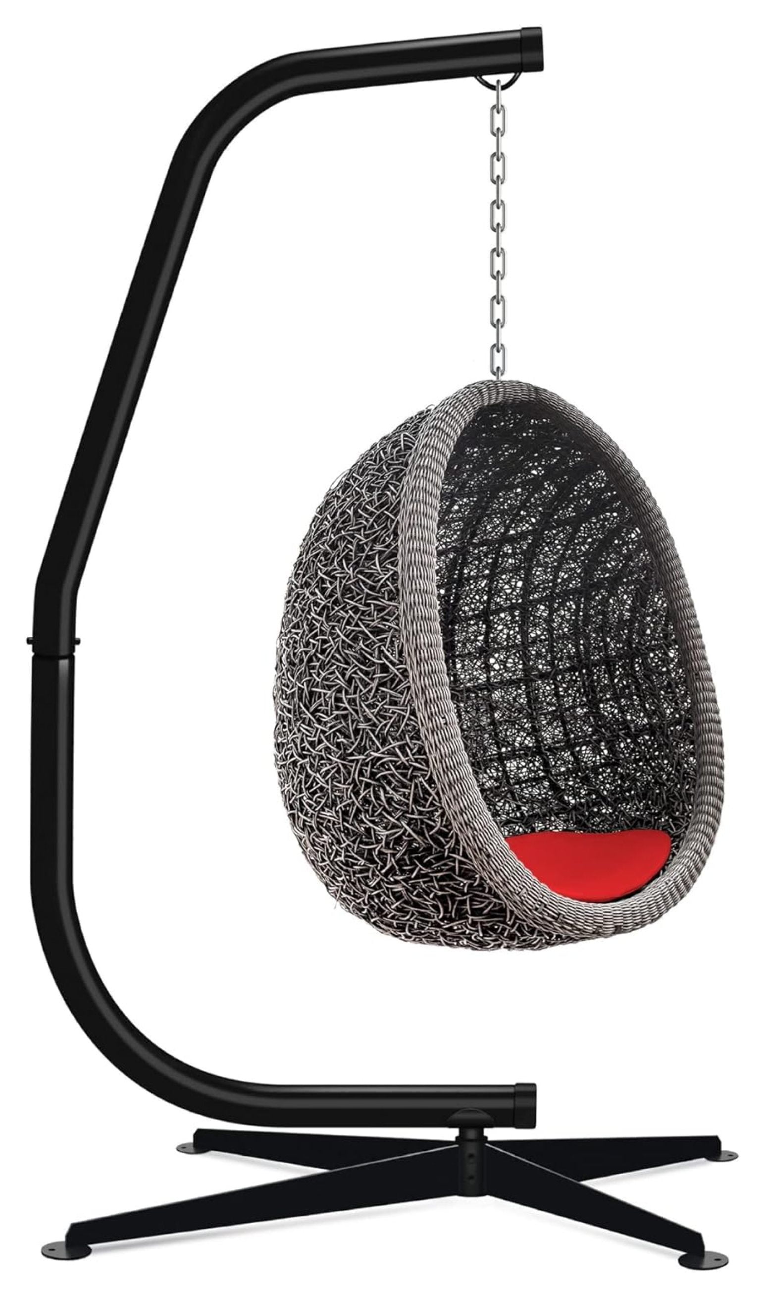 Metal Hanging Hammock C Stand for Chair Weather Resistant Finish Offset Base Stand Black Walmart