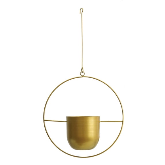 Metal Hanging Planters, Modern Plant Hanger with Flower Pot, Plant Holder In Round Shape, Small Wall and Ceiling Planter for Indoor Plants, Home Décor