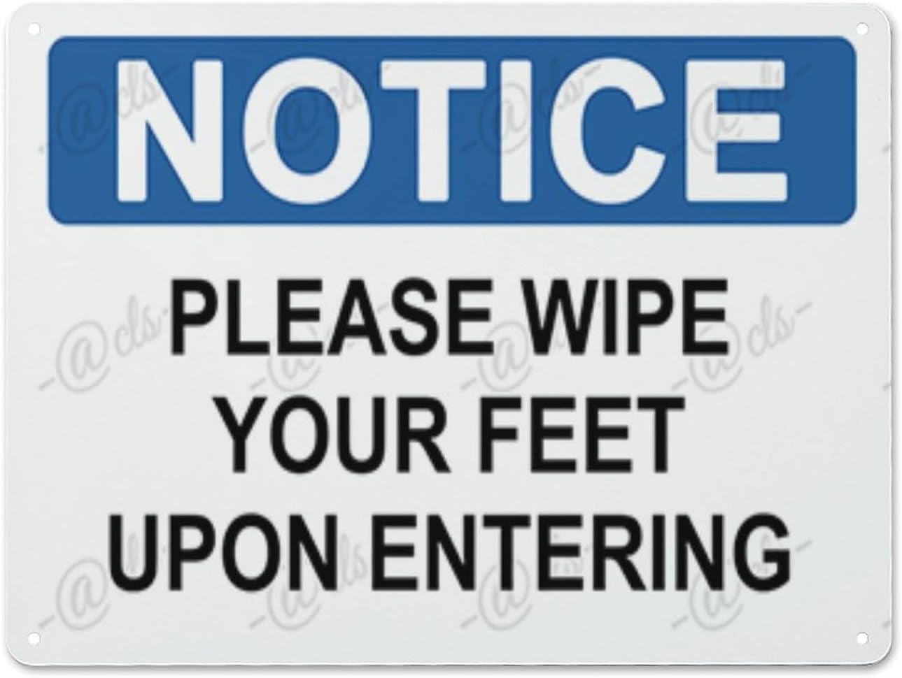 Metal Hanging Plate Horizontal PLEASE WIPE YOUR FEET UPON ENTERING ...