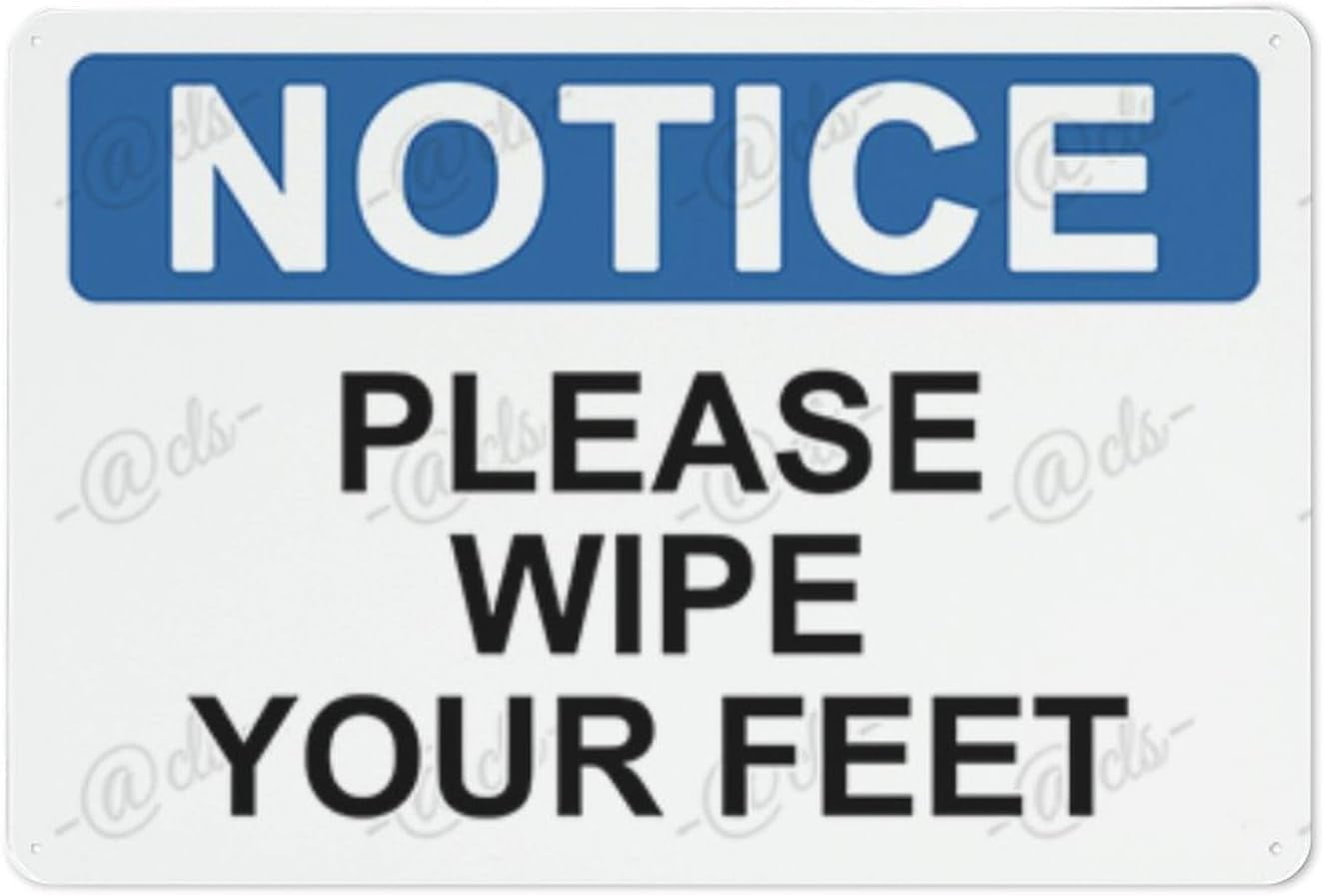 Metal Hanging Plate Horizontal PLEASE WIPE YOUR FEET, Waterproof, Fade ...