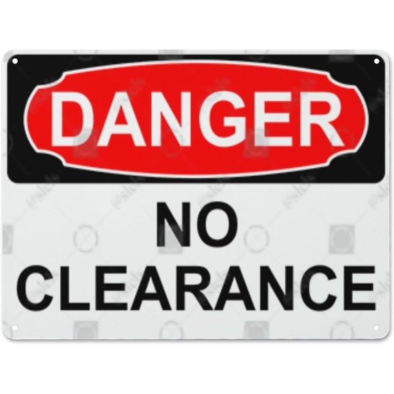 Metal Hanging Plate Horizontal Sign NO CLEARANCE, Waterproof, Fade and Scratch Resistant, safety signs, equipment Warning signs, etc - DANGER SIGN Style 30x40cm