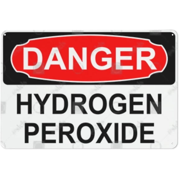 Metal Hanging Plate Horizontal Sign HYDROGEN PEROXIDE, Waterproof, Fade and Scratch Resistant, safety signs, equipment Warning signs, etc - DANGER SIGN Style 20x30cm