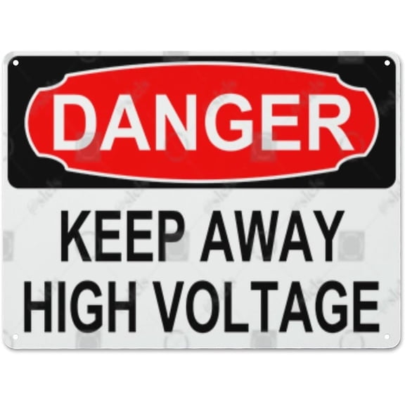 Metal Hanging Plate Horizontal Sign KEEP AWAY HIGH VOLTAGE, Waterproof, Fade and Scratch Resistant, safety signs, equipment Warning signs, etc - DANGER SIGN Style 30x40cm