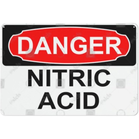 Metal Hanging Plate Horizontal Sign NITRIC ACID, Waterproof, Fade and Scratch Resistant, safety signs, equipment Warning signs, etc - DANGER SIGN Style 20x30cm
