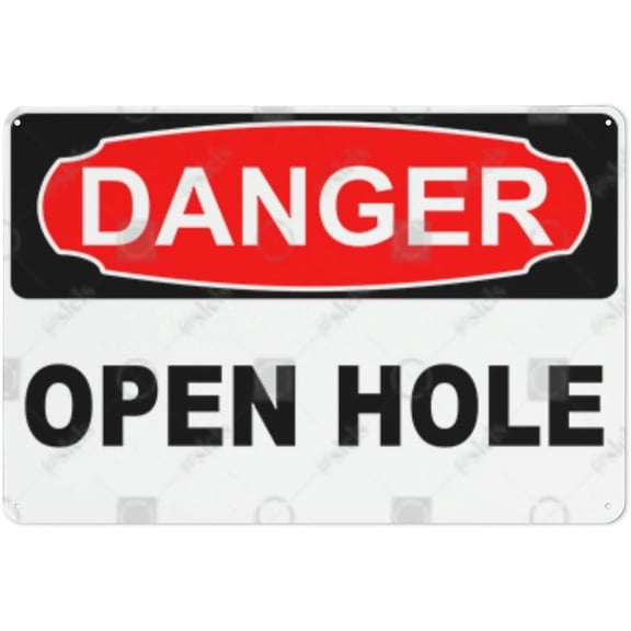 Metal Hanging Plate Horizontal Sign OPEN HOLE, Waterproof, Fade and Scratch Resistant, safety signs, equipment Warning signs, etc - DANGER SIGN Style 20x30cm