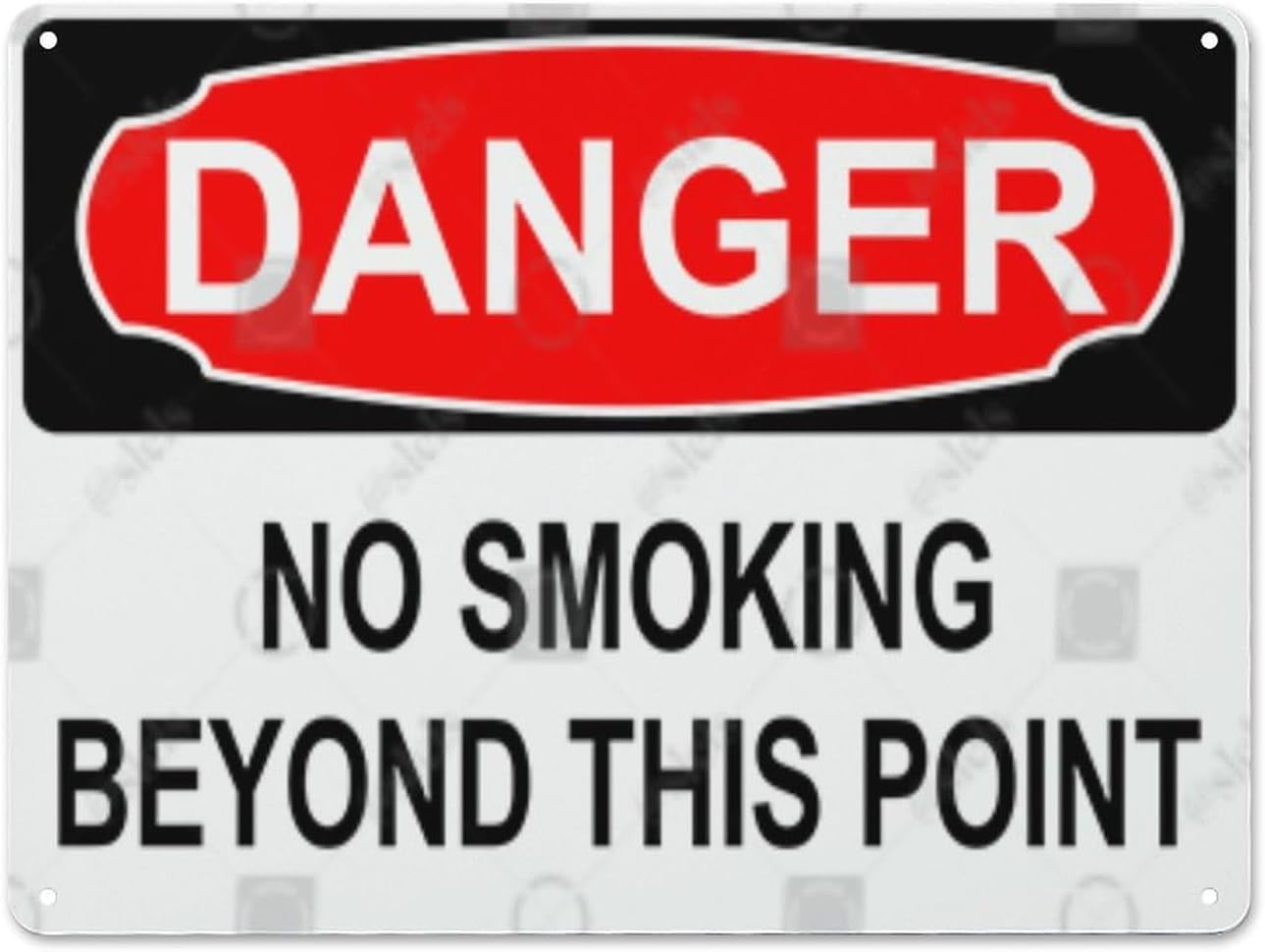 Metal Hanging Plate Horizontal Sign NO SMOKING BEYOND THIS POINT ...