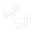 thumbnail image 1 of Metal Hanging Railing Planters 2 Pcs, 4 Inch Black Iron Flower Pot Holder for Balcony Fence, Porch Deck Railing Basket for Outdoor Indoor Vertical Garden Accessories, Wall Mount Home Decor, 1 of 9