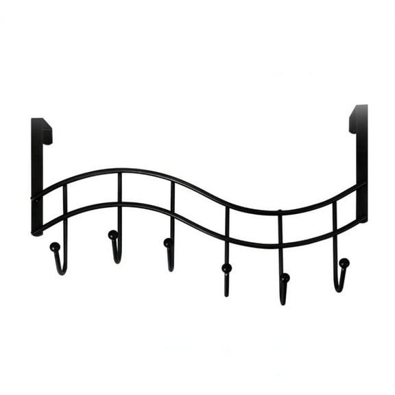 Metal Hanging Towel Rack, Over The Door Hanger for Hanging, Over Door Coat Rack Hanger Hooks for Clothing, Anti-Rust Over Door Organizer Rack with 6 Hooks for Towels, Clothes, Keys, Robes, Hats
