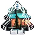 thumbnail image 1 of Metal Hanging Tree-Shaped Wind Decorations - Festive Garden Spinners with Cozy House Snowflakes & Christmas Tree Design for Yard, 1 of 5