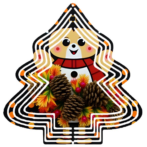 Metal Hanging Tree-Shaped Wind Decorations - Festive Garden Spinners with Vibrant Autumn Leaves & Pinecones Design for Yard Decor