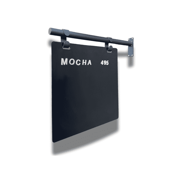 Metal Hanging Wall Blade Double Sided Sign, Modern Minimalist Storefront Business Display Cafe Flag Sign w/Metal Magnetic Plate (Black Frame/Black Board)