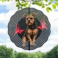 thumbnail image 1 of Metal Hanging Wind Spinner with Bat - like Dog Design - Unique Circular Pattern for Yard and Garden Decor Eye - Catching Wind Chime, 1 of 6