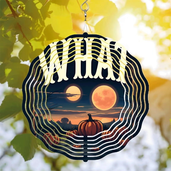 Metal Hanging Wind Spinners & Chimes - Decorative Twisted Design for Yard & Garden Captivating Patterns Perfect for Halloween Decor