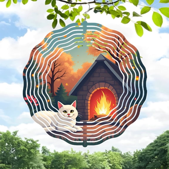 Metal Hanging Wind Spinners & Chimes - Elegant Autumn Leaf Design for Yard & Garden Decor Perfect for a Cozy Outdoor Retreat