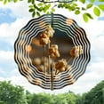 thumbnail image 1 of Metal Hanging Wind Spinners & Chimes - Elegant Circular Design with Concentric Patterns for Yard & Garden Decor Rustic Charm, 1 of 6