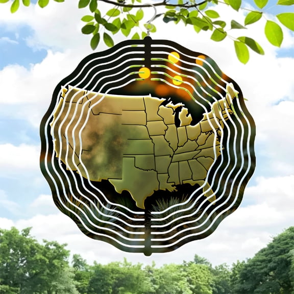 Metal Hanging Wind Spinners & Chimes - Elegant Concentric Circle Design for Yard & Garden Creates Mesmerizing Sound Waves Effect