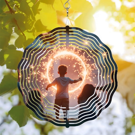 Metal Hanging Wind Spinners & Chimes - Elegant Wave Pattern Design for Yard & Garden Create a Magical Atmosphere with Sparkling Motion