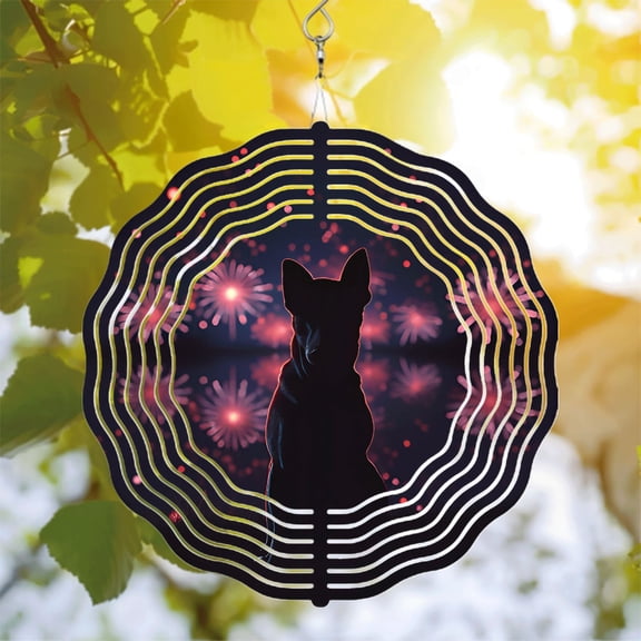 Metal Hanging Wind Spinners & Chimes - Vibrant Firework Design with Dynamic Sound Wave Patterns for Yard & Garden Decor
