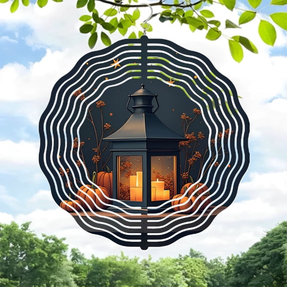 Metal Hanging Wind Spinners & Chimes for Yard & Garden - Elegant Concentric Circle Design Perfect for Autumn Decor & Cozy Vibes