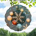thumbnail image 1 of Metal Hanging Wind Spinners & Chimes for Yard & Garden - Festive Snowflake Design with Colorful Ornaments & Cozy Glow, 1 of 6