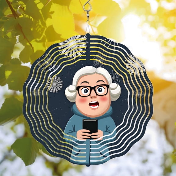 Metal Hanging Wind Spinners & Chimes for Yard & Garden - Starry Night Sky Design with Radiating Sound Waves - Unique Outdoor Decor