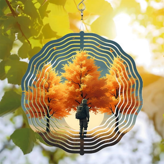 Metal Hanging Wind Spinners - Elegant Spiral Design for Yard & Garden Colorful Patterns Create Mesmerizing Visuals