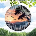 thumbnail image 1 of Metal Hanging Wind Spinners with Abstract Concentric Circular Patterns - Vibrant Yard and Garden Decor for Serene Outdoor Spaces, 1 of 6