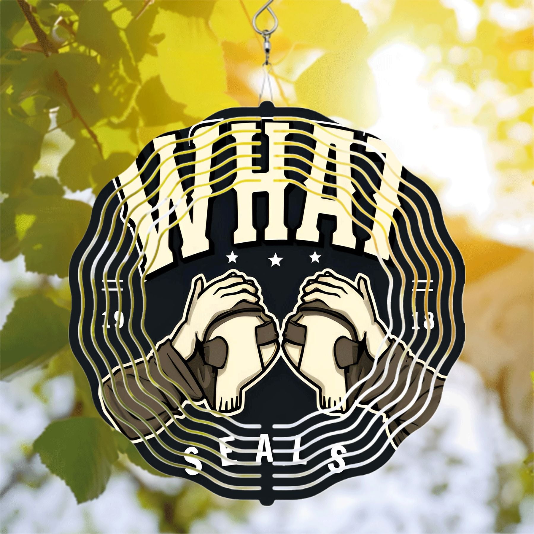 Metal Hanging Wind Spinners with Boxing Emblem Design - Concentric ...