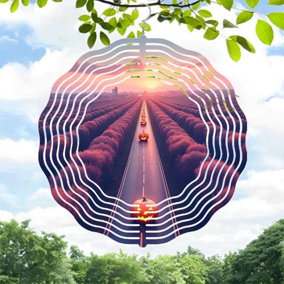 Metal Hanging Wind Spinners with Concentric Circle Design - Decorative Wind Chimes for Yard and Garden - Vibrant Colors & Unique Patterns