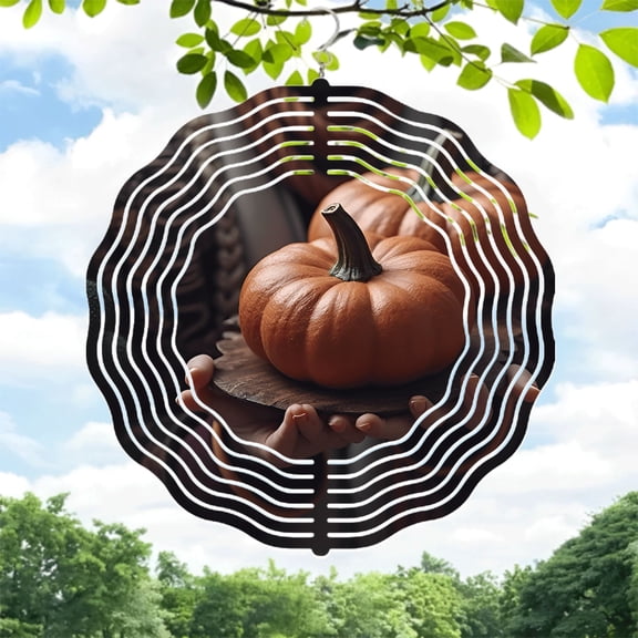 Metal Hanging Wind Spinners with Concentric Circle Design - Elegant Wind Chimes for Yard and Garden Decor Perfect for Autumn Vibes