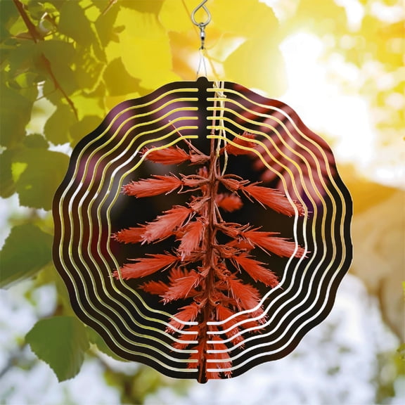 Metal Hanging Wind Spinners with Concentric Circular Patterns - Stunning Yard and Garden Decor Perfect for Wind Chimes