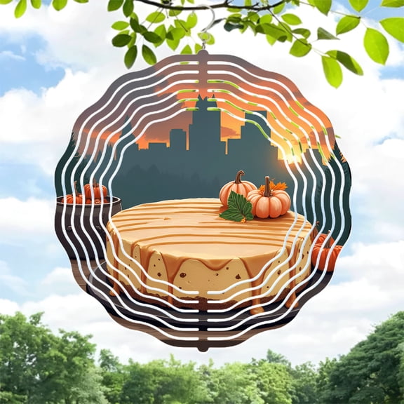 Metal Hanging Wind Spinners with Concentric Radiating Lines - Elegant Garden Decor for Yard Perfect for Outdoor Relaxation