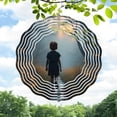 thumbnail image 1 of Metal Hanging Wind Spinners with Concentric Wave Design - Elegant Wind Chimes for Yard and Garden Decor Serene Motion & Depth, 1 of 6
