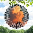 thumbnail image 1 of Metal Hanging Wind Spinners with Concentric White Lines & Dramatic Sky Design - Unique Wind Chimes for Yard & Garden Decor, 1 of 6